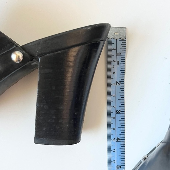 Me Too Studded Bikercore Heeled Mules - Picture 6 of 9